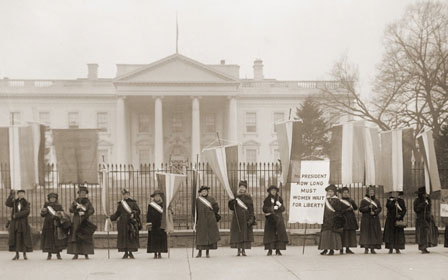 Protesting in front of White House