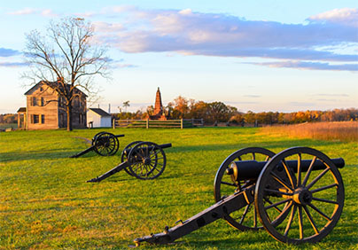 Cannons on battlefield