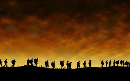 Soldiers on the horizon